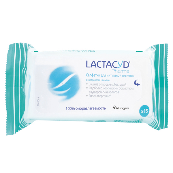 Lactacyd Салфетки для интимной гигиены с экстрактом тимьяна №15