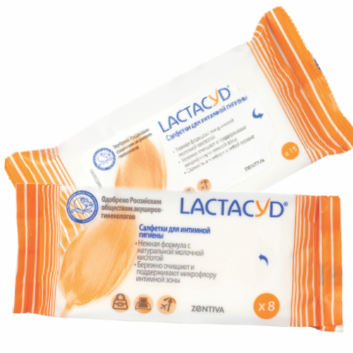 LACTACYD* салфетки для интимной гигиены 15 штук, 8 штук